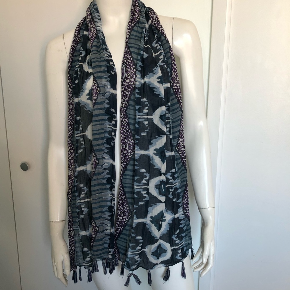 Accessory St Scarf Tie Dye Batik Fringe